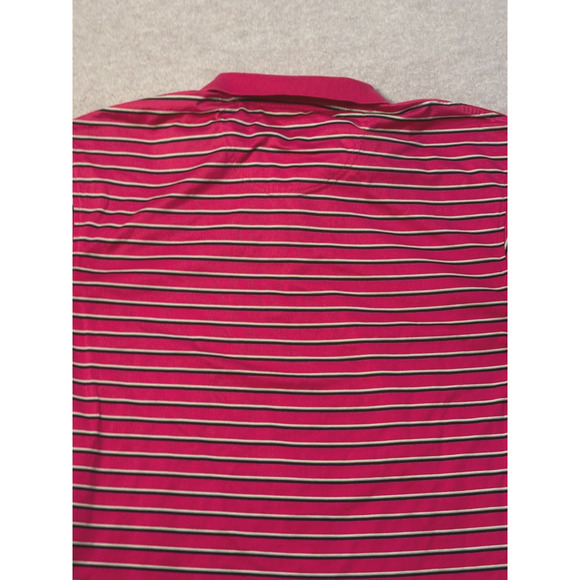 St Andrews Scotland Golf Course Pink Striped Mens Polo Medium - Picture 7 of 8